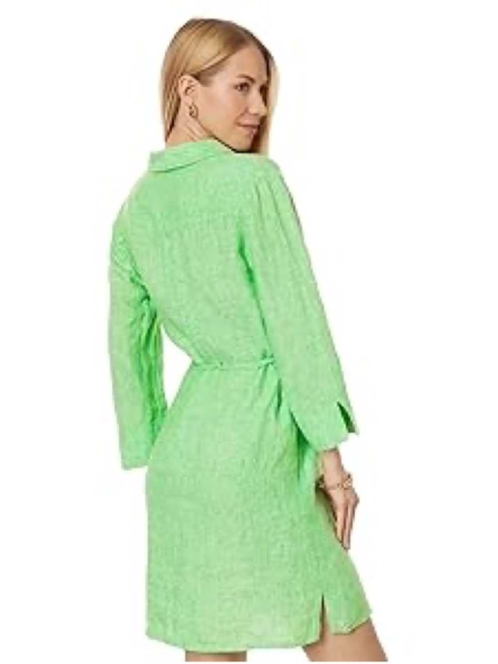 NWT Lilly Pulitzer Pilar Tunic Linen Dress Gecko Green/Resort White XS - Picture 2 of 4